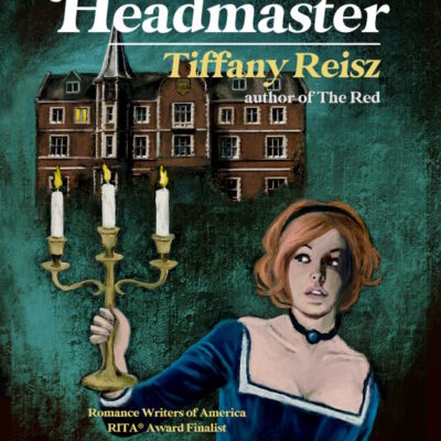 Tiffany Reisz - The Headmaster. Gwen on a misty front cover holding a candlestick.