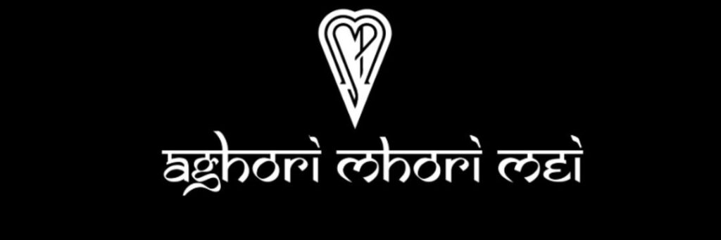 Stylized writing of the album title, aghori mhori mei